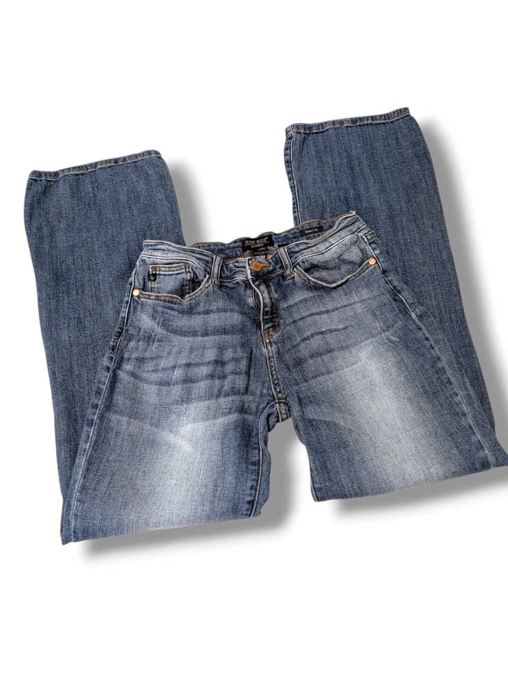 Women's JUDY BLUE BOOT CUT DISTRESSED JEANS, SIZE 11/30